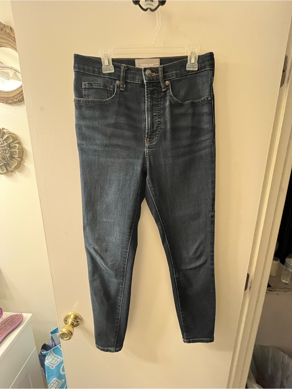 Everlane High-Rise Skinny Dark Wash - Picture 2 of 5